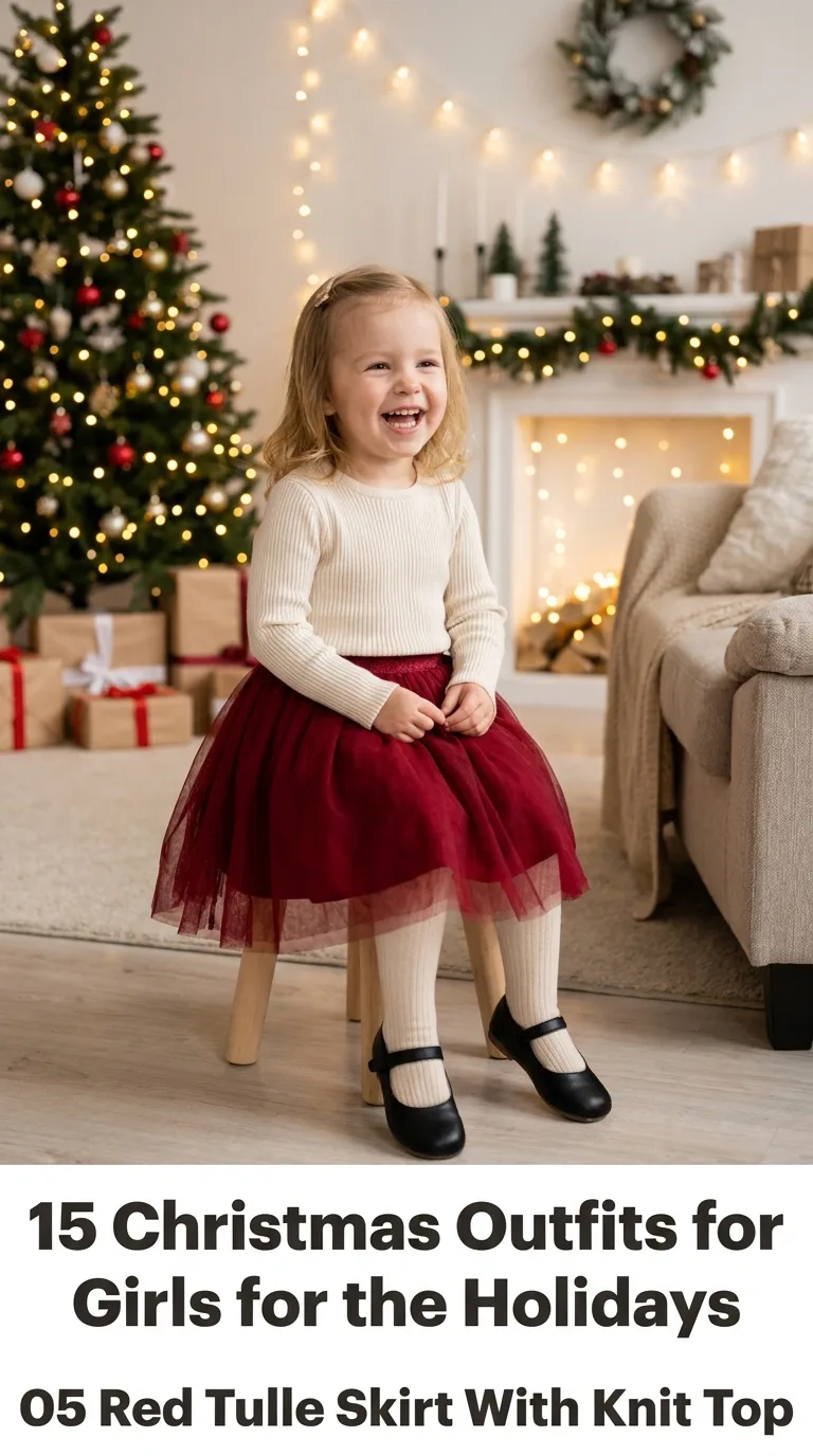 Girl wearing Christmas outfit